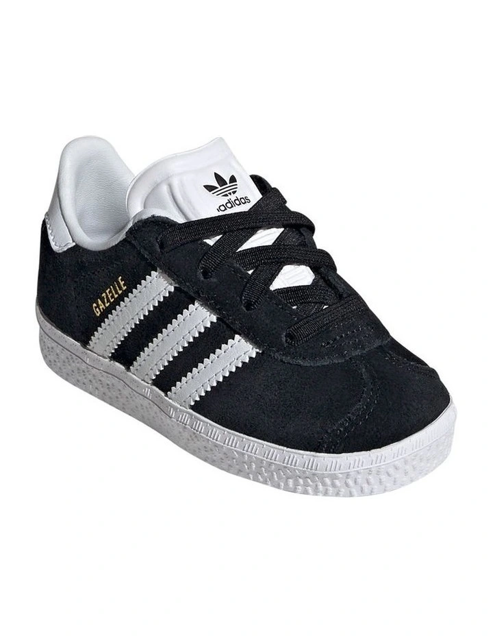 Gazelle Cf Elastic Lace Infant Sneakers in Black/White