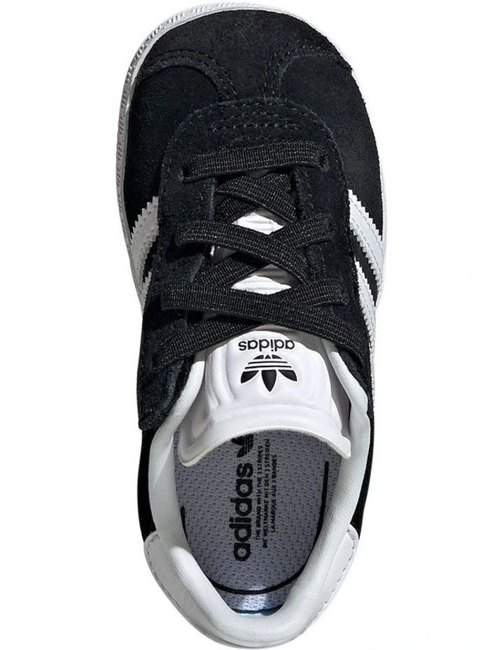 Gazelle Cf Elastic Lace Infant Sneakers in Black/White