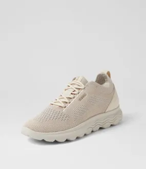 GEOX D Spherica A 9t Off White Knit Sneakers