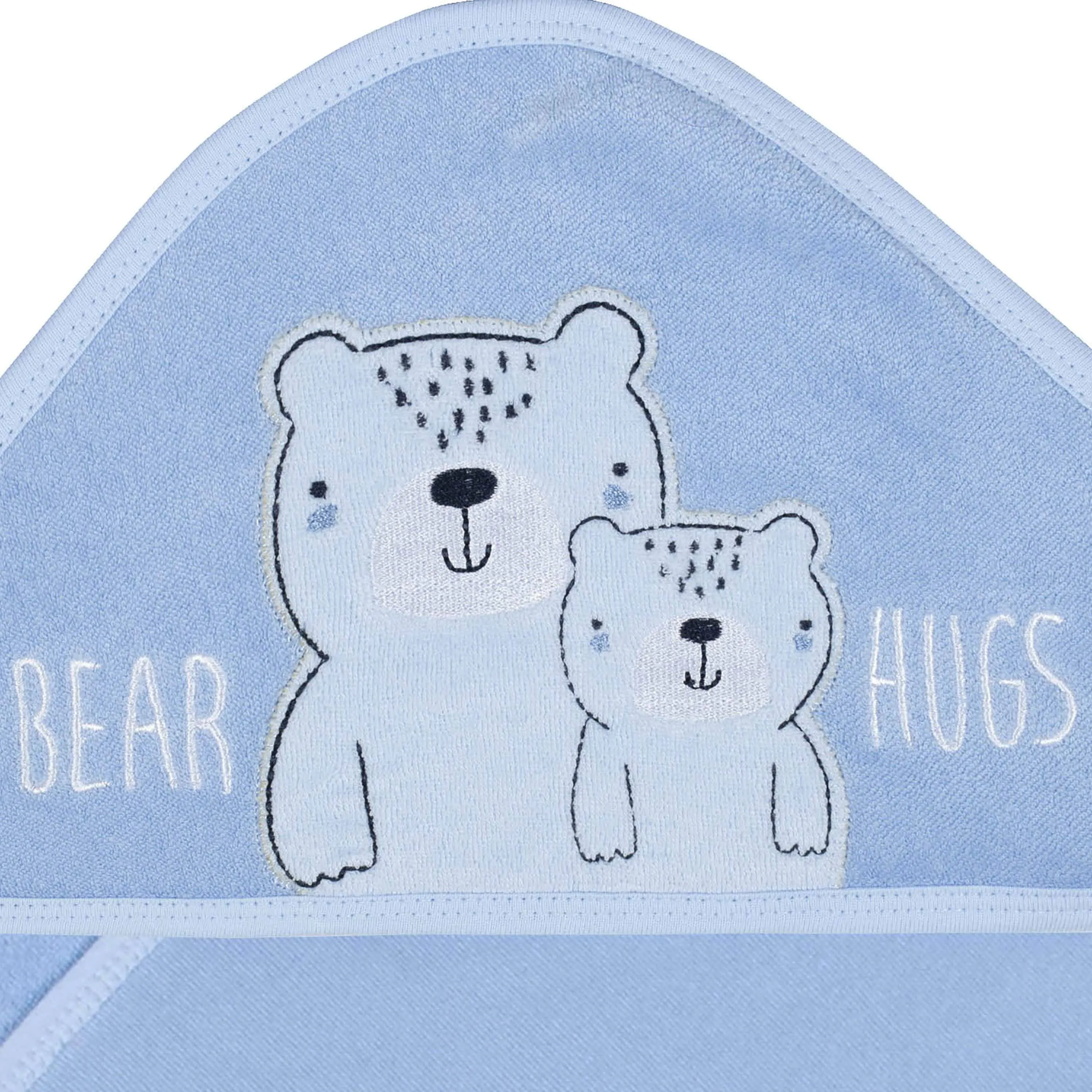 Gerber Organic 2-Pack Baby Boys Teddy Hooded Towels