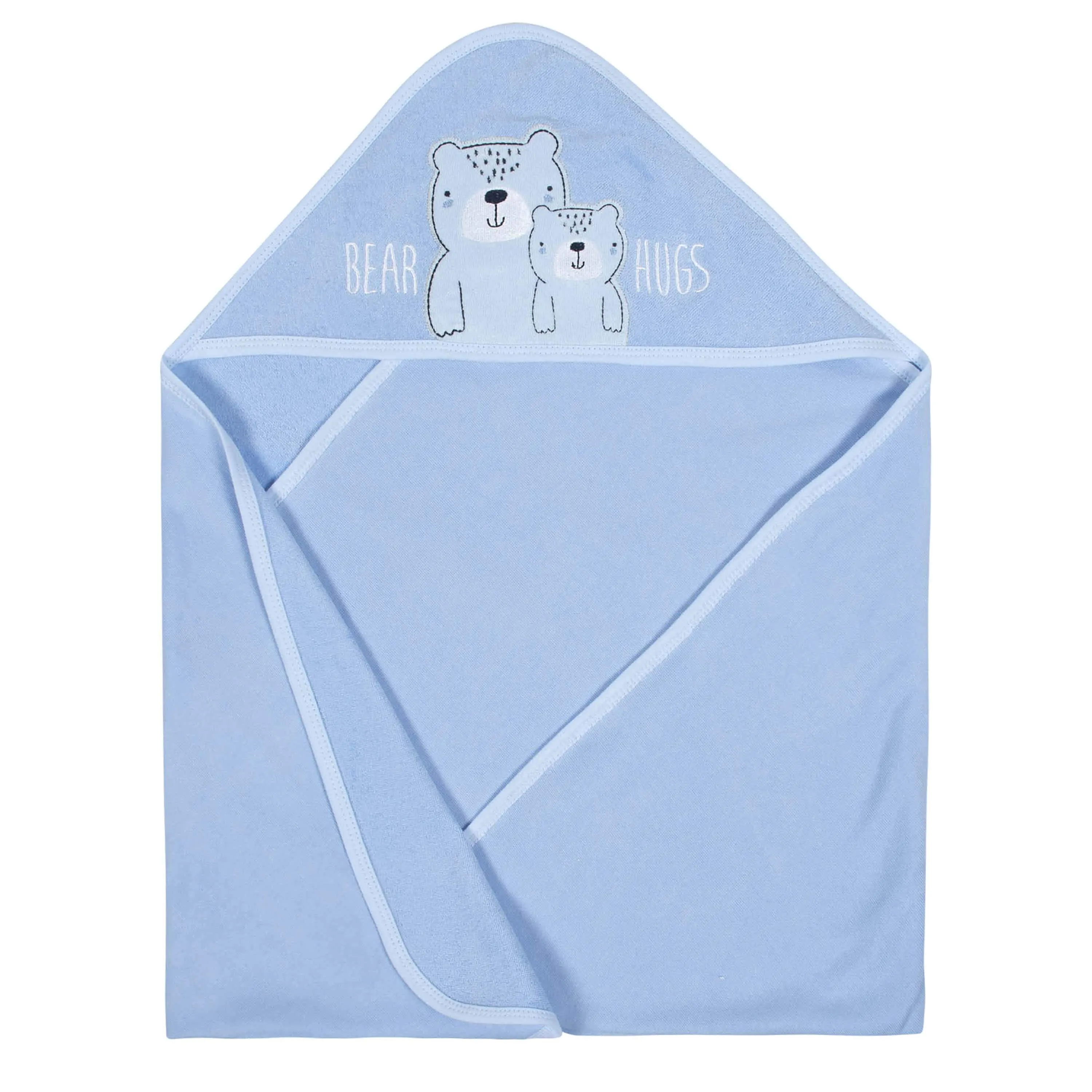 Gerber Organic 2-Pack Baby Boys Teddy Hooded Towels