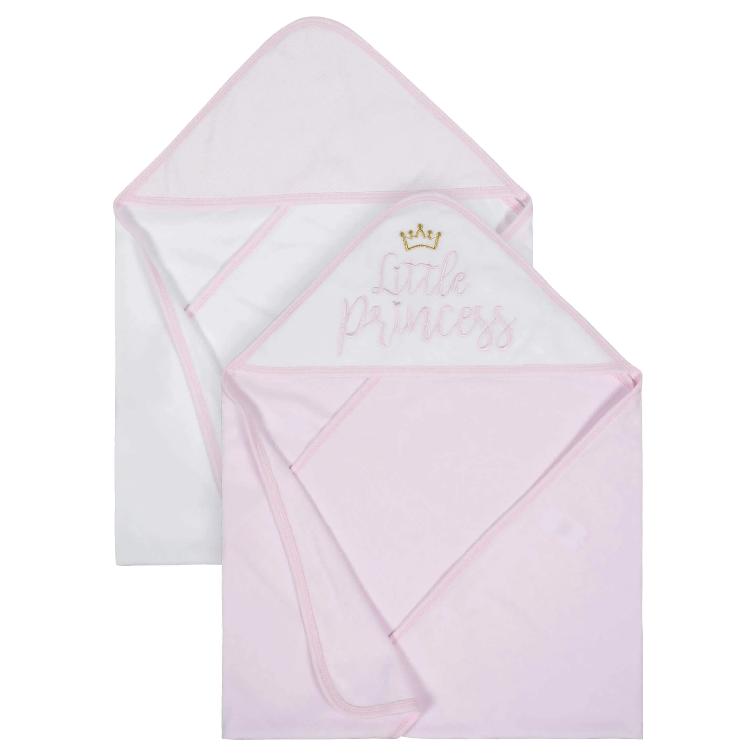 Gerber Organic 2-Pack Baby Girls Princess Hooded Towels