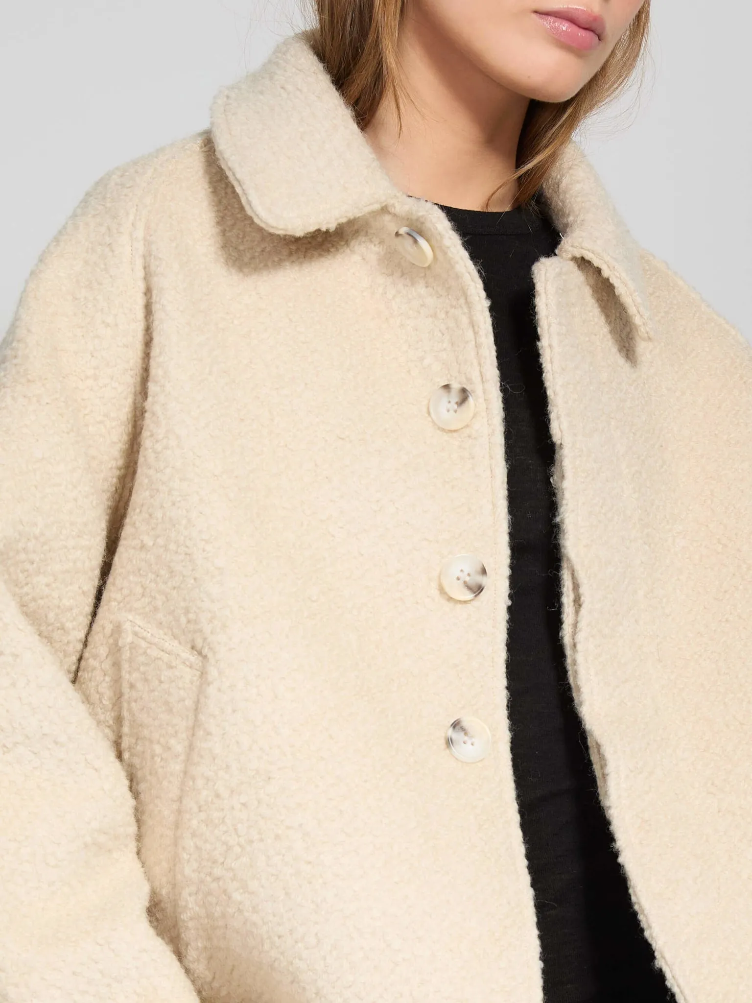 GIA BOUCLE JACKET - CREME