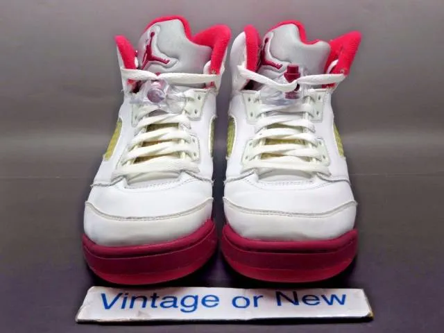 Girls Nike Air Jordan V 5 Scarlet Red Retro GS 2011 sz 7Y