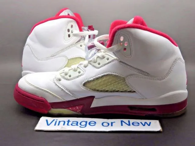 Girls Nike Air Jordan V 5 Scarlet Red Retro GS 2011 sz 7Y