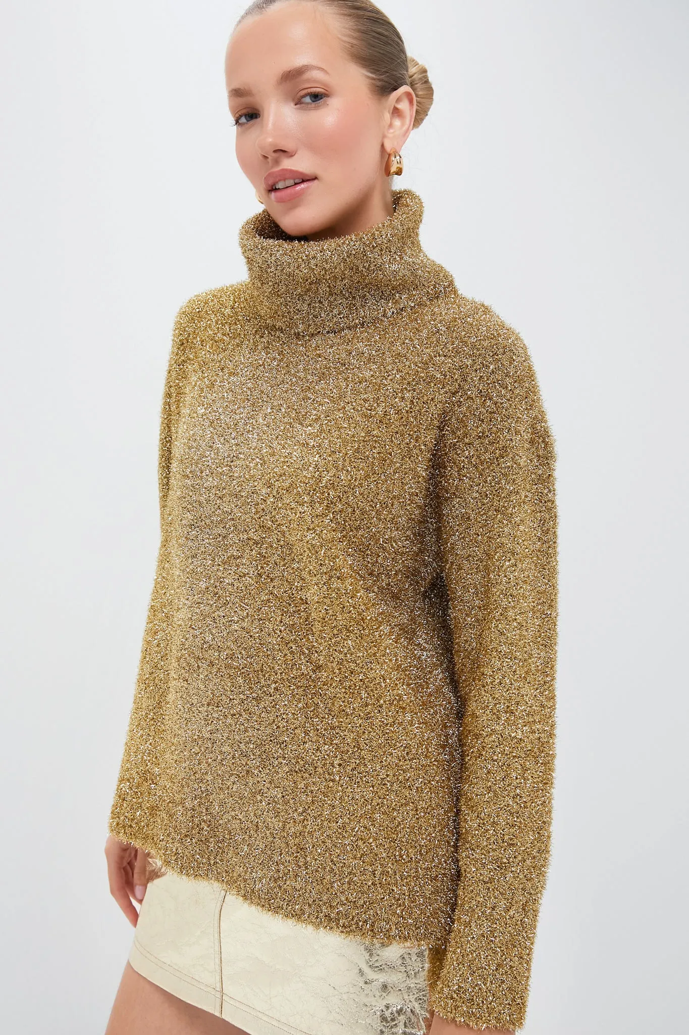 Gold Metallic Gretchen Turtleneck