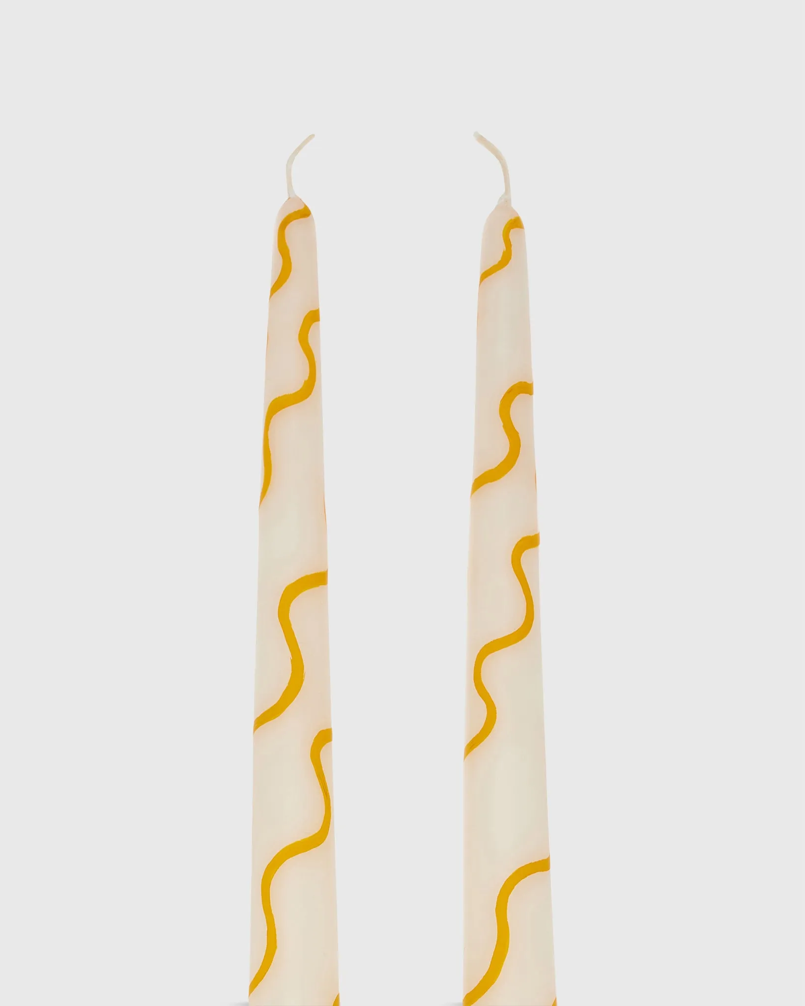 Hand-Painted Taper Candles (Set of 2) in Marigold