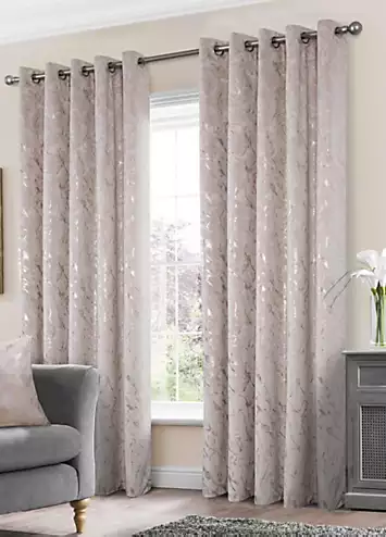 Home Curtains Mabel Embossed Velour Thermal Eyelet Curtains | Kaleidoscope