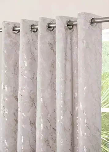 Home Curtains Mabel Embossed Velour Thermal Eyelet Curtains | Kaleidoscope