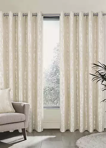 Home Curtains Mia Super Thermal Metallic Jacquard Eyelet Lined Curtains | Kaleidoscope