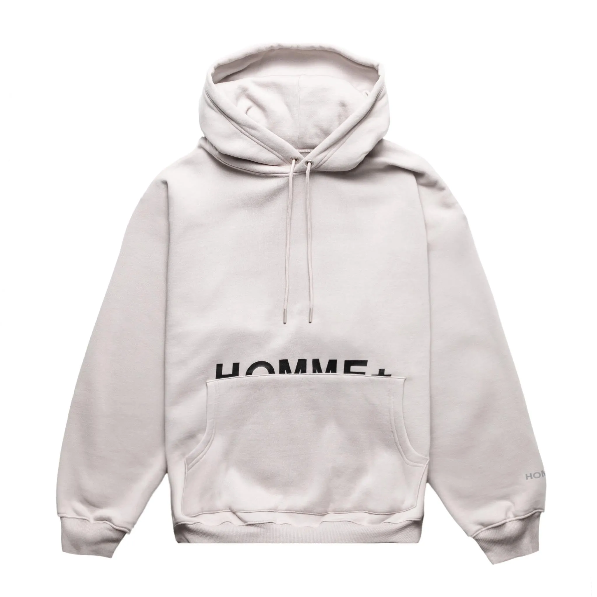 HOMME+ Half-Logo Heavyweight Hoodie Cement