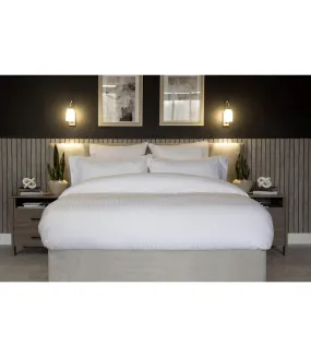 Hotel soho pinstripe duvet cover set white Belledorm