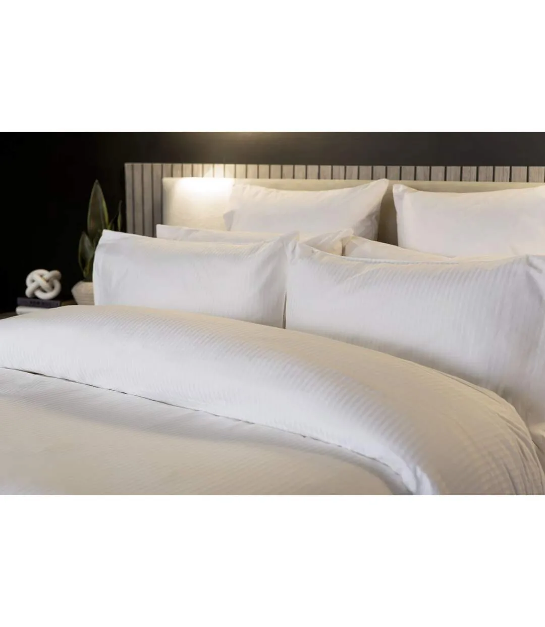 Hotel soho pinstripe duvet cover set white Belledorm