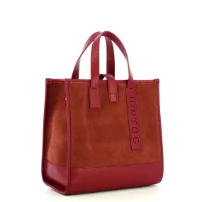 Iuntoo - New Tote Piccola Bordeaux + Camoscio Bordeaux - 175003 - BORDEAUX+CAMOSCIO/BORDEAUX