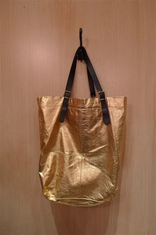 Jane August King's Road Leather Tote - Gold Metallic