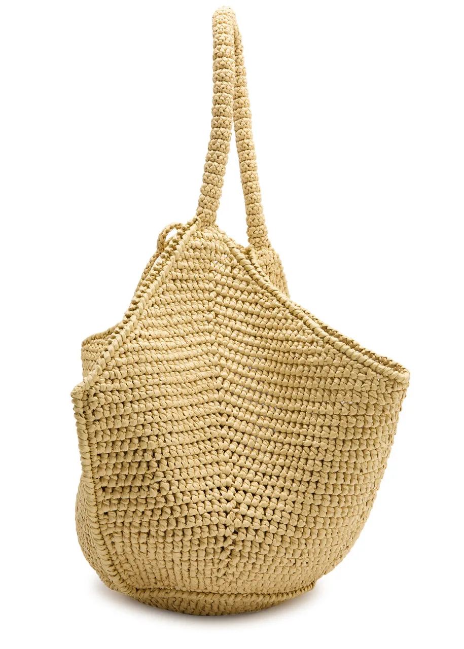 KHAITE Lotus medium raffia tote  -                         -                     -                