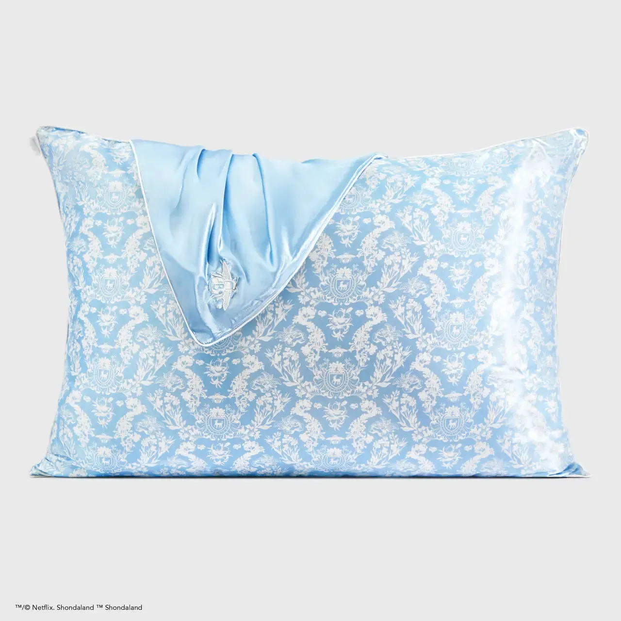 Kitsch x Bridgerton Standard Satin Pillowcase Toile De Blue