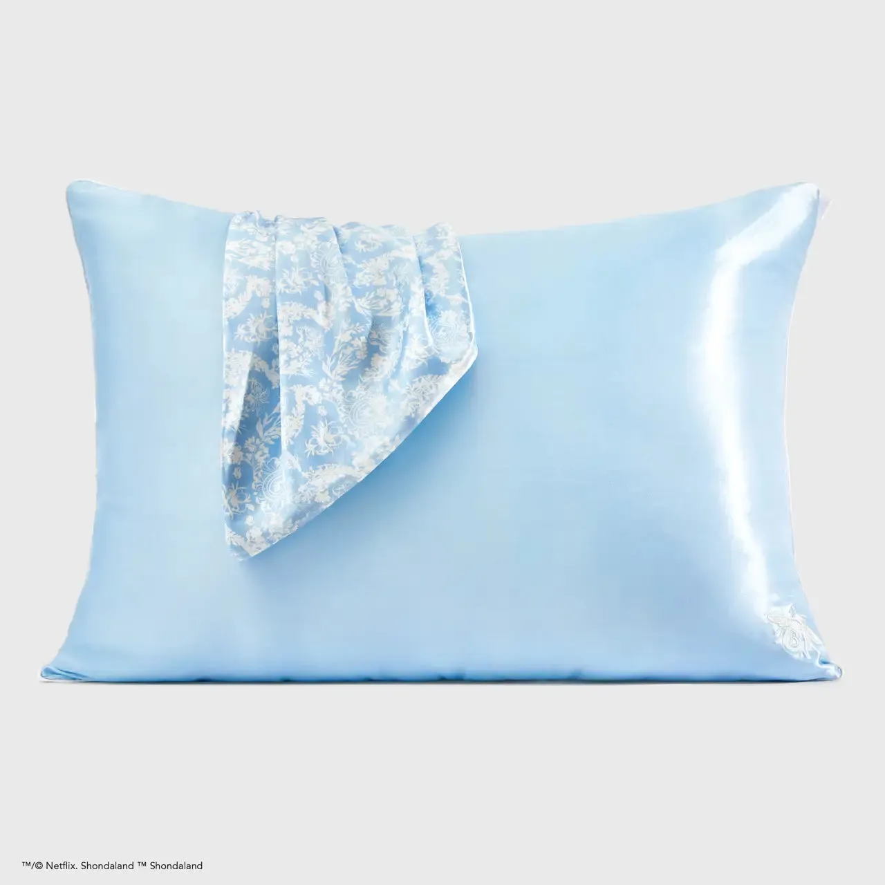 Kitsch x Bridgerton Standard Satin Pillowcase Toile De Blue