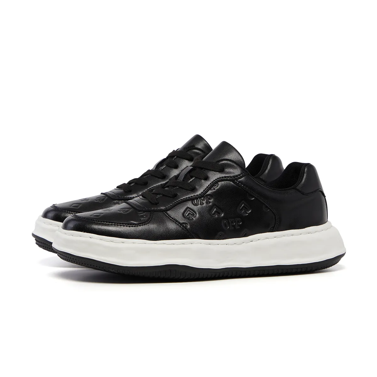 Lace-Up Suede Sneakers Black 