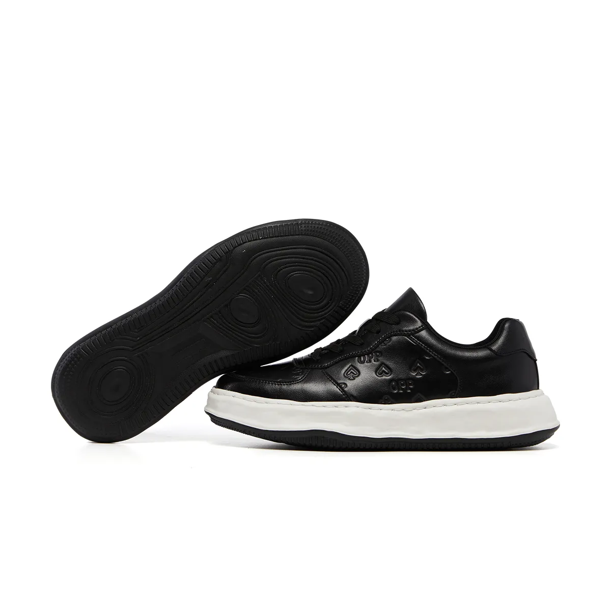 Lace-Up Suede Sneakers Black 