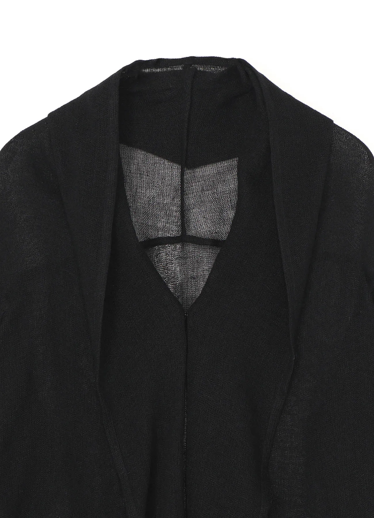 LENO CLOTH SHAWL COLLAR LONG CARDIGAN