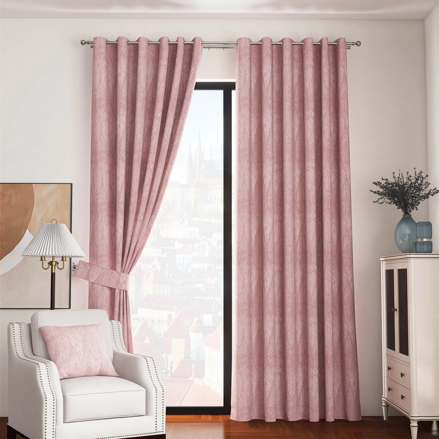 Marseille Eyelet Readymade Curtains - Blossom