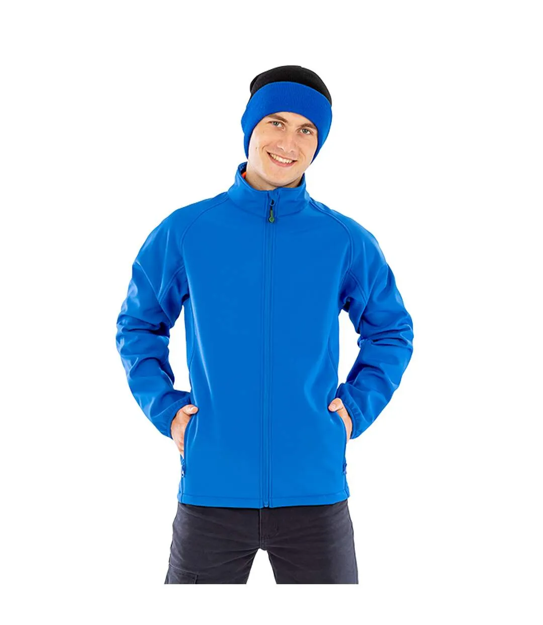 Mens printable soft shell jacket royal blue Result Genuine Recycled