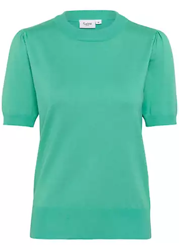 Mila Short Sleeve Crew Neck Pullover by Saint Tropez | Look Again