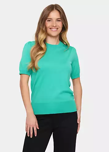 Mila Short Sleeve Crew Neck Pullover by Saint Tropez | Look Again