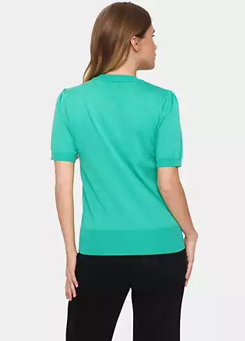 Mila Short Sleeve Crew Neck Pullover by Saint Tropez | Look Again