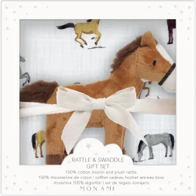 MON AMI Chantilly Blanket & Rattle Gift Set