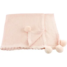 MON AMI Pom Pom Blanket, Pink