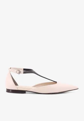 Monili Strap Pointed-Toe Flats