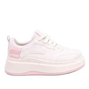 Motimes Beige Pink pastel women's sneakers