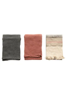 Multi Color Cotton Tea Towels - Set of 3