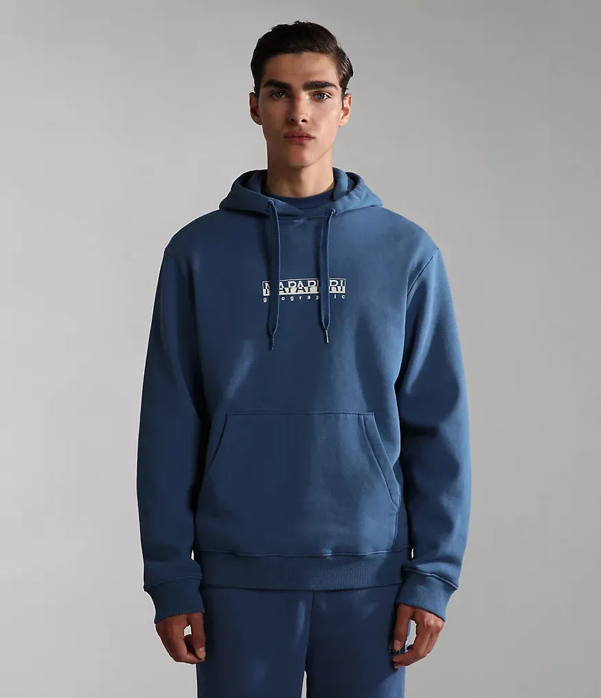 Napapijri Box Hoodie Sweatshirt in Blue Ensign