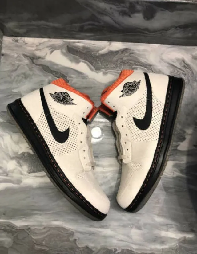 Nike Air Jordan 1 Alpha Black Orange White Blaze Men’s...