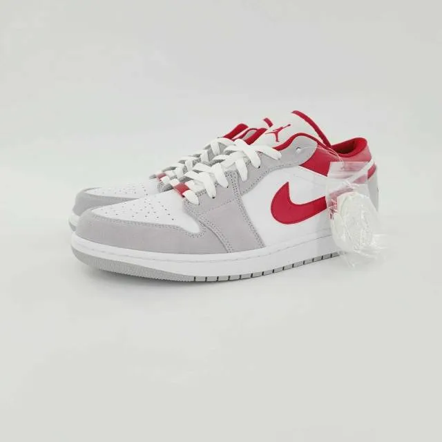 Nike Air Jordan 1 Low 8-14 Light Smoke Grey Gym Red Whit...