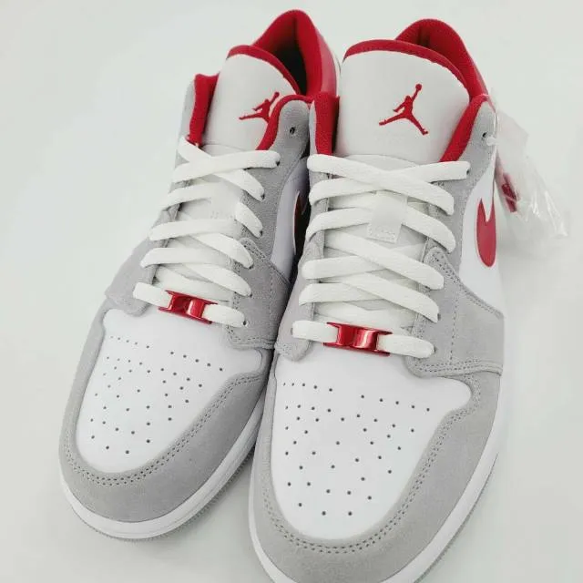 Nike Air Jordan 1 Low 8-14 Light Smoke Grey Gym Red Whit...