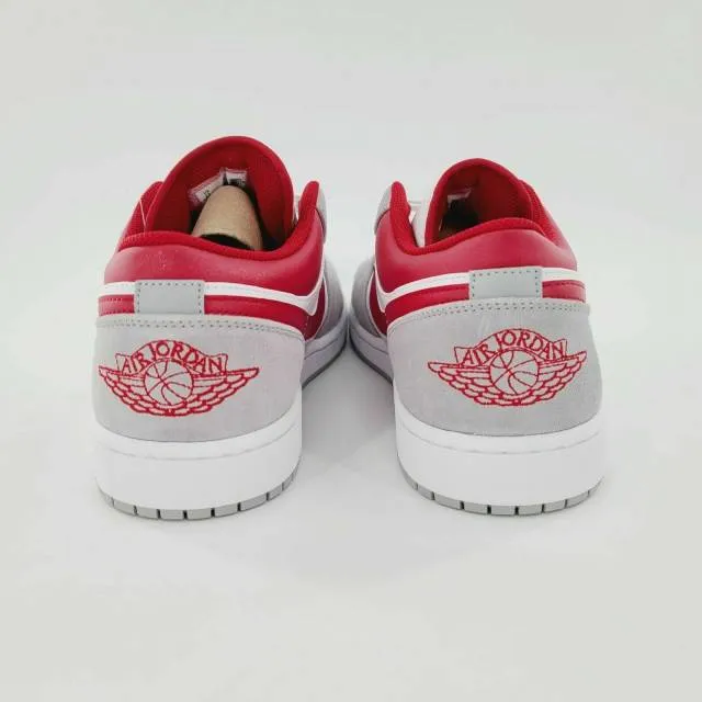 Nike Air Jordan 1 Low 8-14 Light Smoke Grey Gym Red Whit...