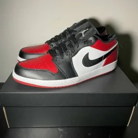 Nike Air Jordan 1 Low Bred Toe 4-14 White Black Universi...