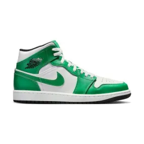 Nike Air Jordan 1 Mid (Lucky Green/ Black/ White) Men US...