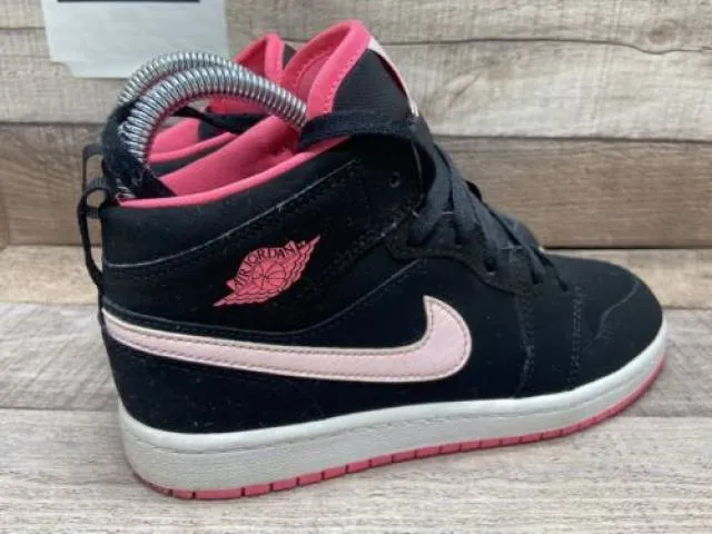 Nike Air Jordan 1 Mid Retro Black Pink 640737-066 Youth ...