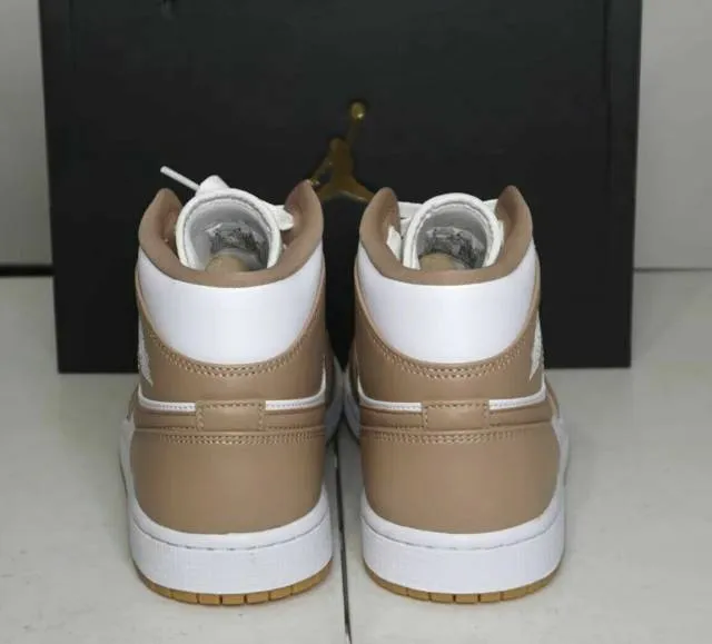 Nike Air Jordan 1 Mid Tan Gum 8-14 Hemp Gum Yellow White...