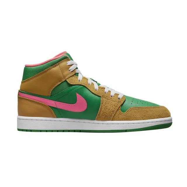 Nike Air Jordan 1 Mid (Wheat Watermelon/ Wheat/ Lucky Gr...