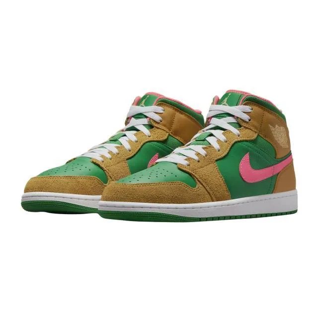 Nike Air Jordan 1 Mid (Wheat Watermelon/ Wheat/ Lucky Gr...