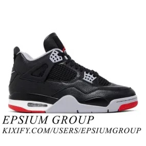 Nike Air Jordan 4 Retro (Bred Reimagined/ Black/ Fire Re...