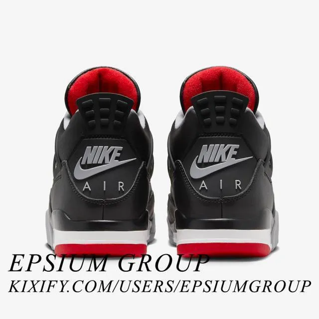 Nike Air Jordan 4 Retro (Bred Reimagined/ Black/ Fire Re...