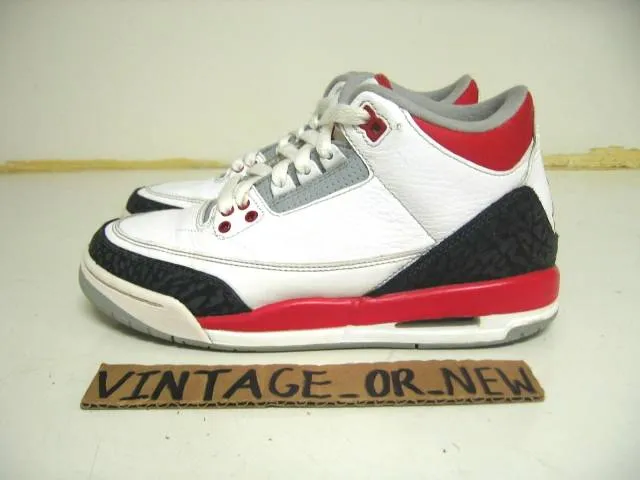 Nike Air Jordan III 3 Fire Red Retro GS 2013 sz 5Y cemen...