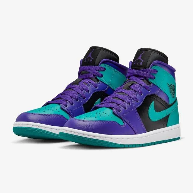 Nike Women's Air Jordan 1 Mid (Black Grape/ Purple/ Dark...